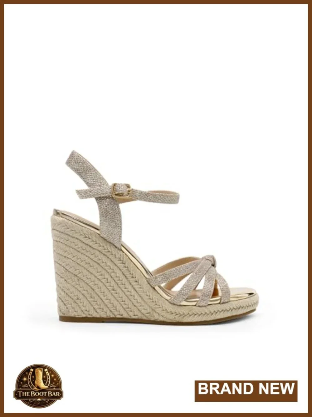 Strappy Wedge Sandals with Raffia Detailing, Platform Espadrille, Ankle Strap
